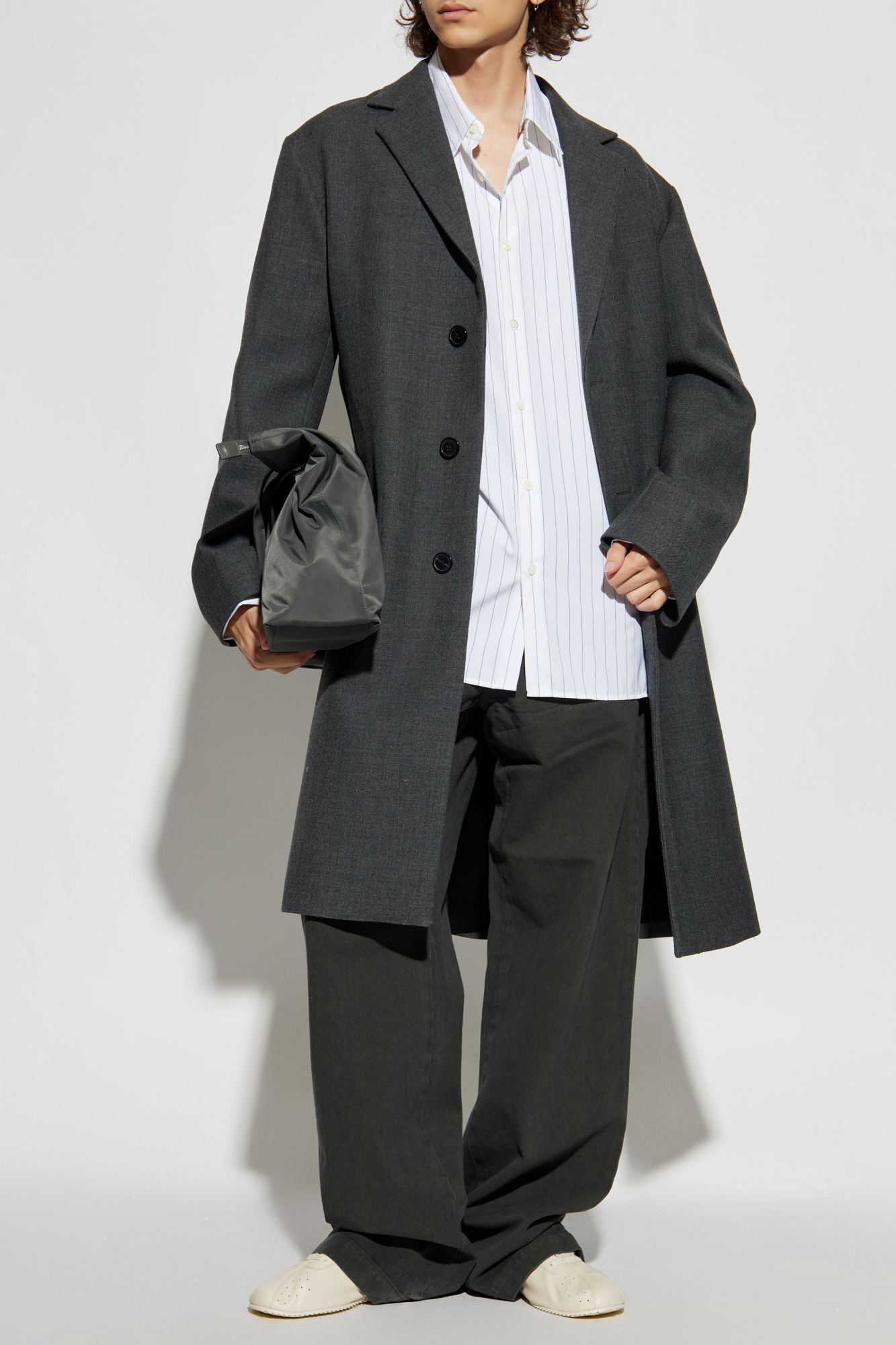 DRIES VAN NOTEN グレー チェスターコート 46 Embellished coat - Spring-Summer Men | Dries Van Noten